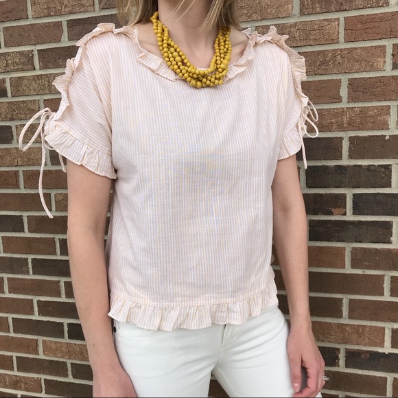 Ruffle and Laced Sleeve Cotton Top - Picture 4 of 7